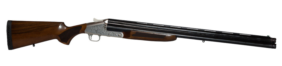 ATI ATIGKOF123B26 3B 12 Gauge 3.50" 3 Shot 26" Vent Rib Barrel, Engraved Silver Receiver, Fixed Wood Stock