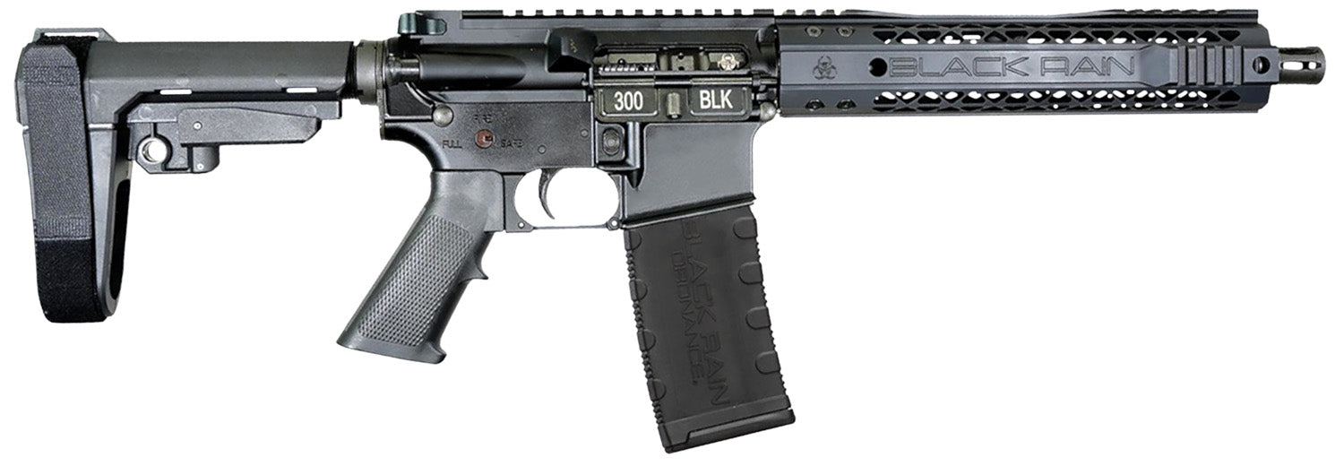 Black Rain Ordnance Spec15 5.56 NATO 30+1 10.50" Black Nitride Steel Barrel, 10" M-LOK Handguard, Black Anodized Aluminum Picatinny Rail Receiver, Tactical SBA3 Brace, Black G.I. Grip
