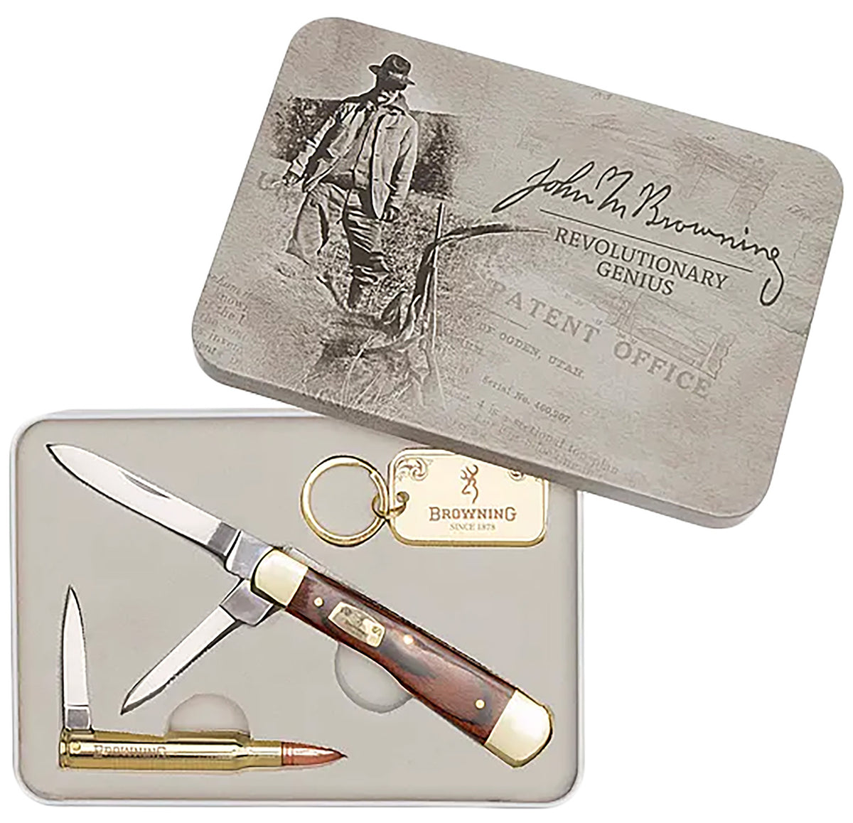 Browning 003220576 John M. Browning 25th Anniversary Knife Tin