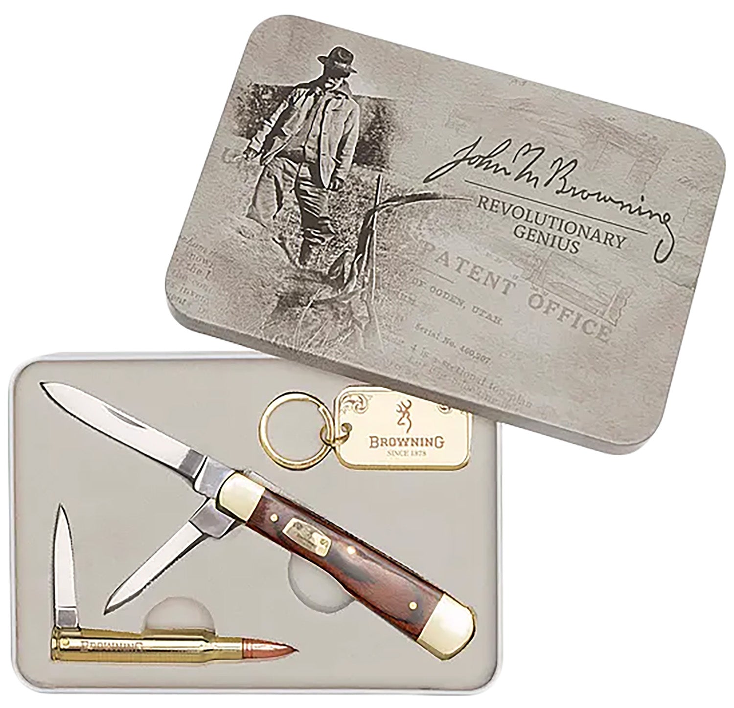 Browning 003220576 John M. Browning 25th Anniversary Knife Tin