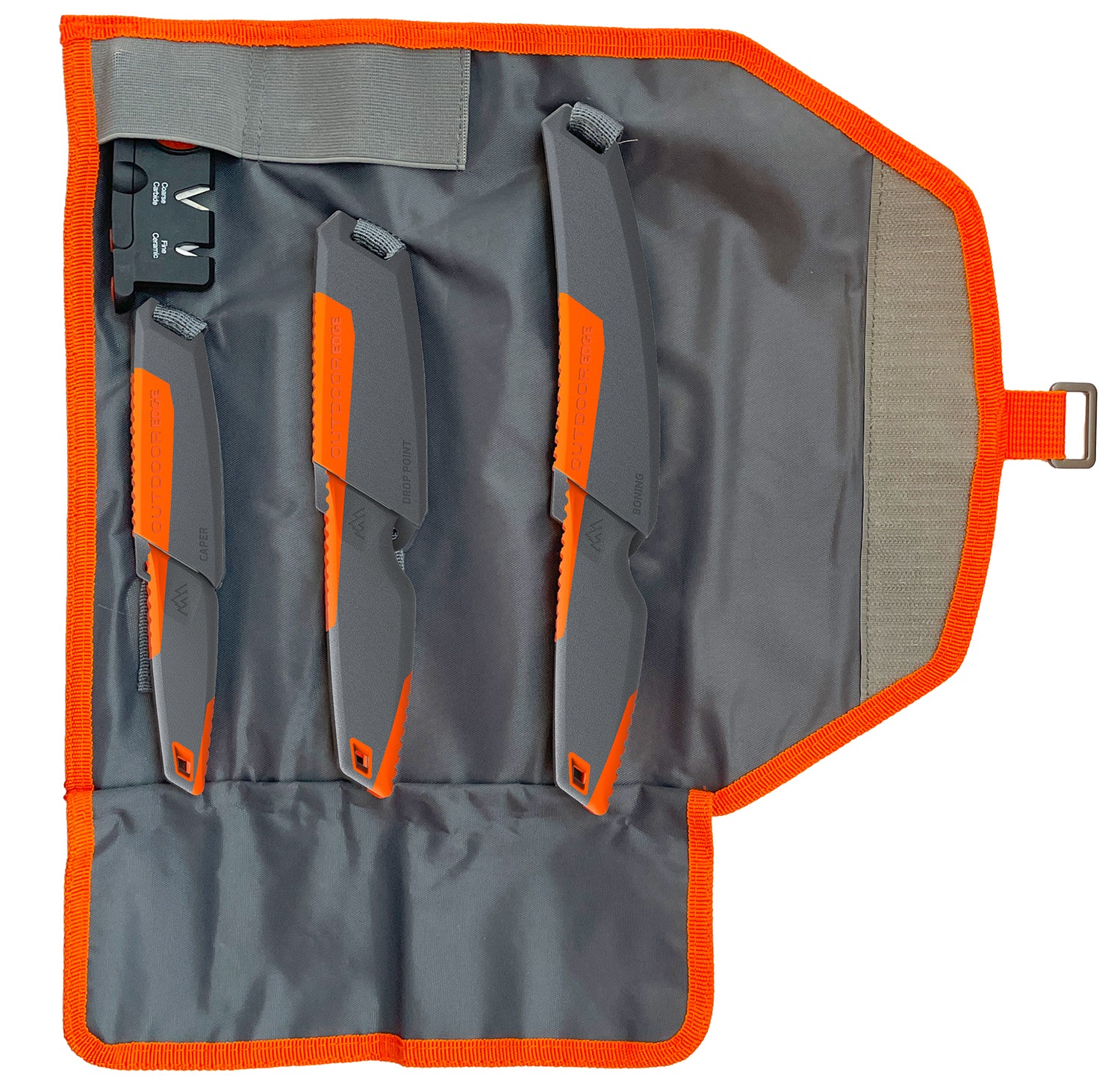 Outdoor Edge Vantex VNTX4C 4-Piece Knife Set – Drop Point, Caping & Boning, 7Cr17MoV SS, Glass-Filled Nylon Handle
