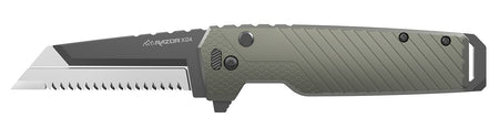 Outdoor Edge Razor XD4 3" Folding Serrated Knife, 420J2 SS Blade, Green Handle