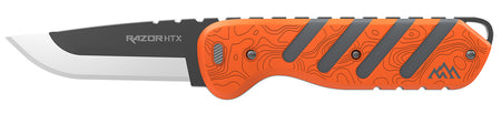 Outdoor Edge Razor HTX 3" Folding Plain Edge 420J2 SS Blade, Orange/Gray Handle