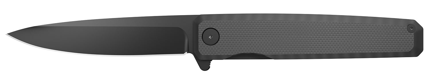 Outdoor Edge Peleus 3.10" Folding Clip Point Plain Black Oxide 8Cr13MoV SS Blade, G10 Handle