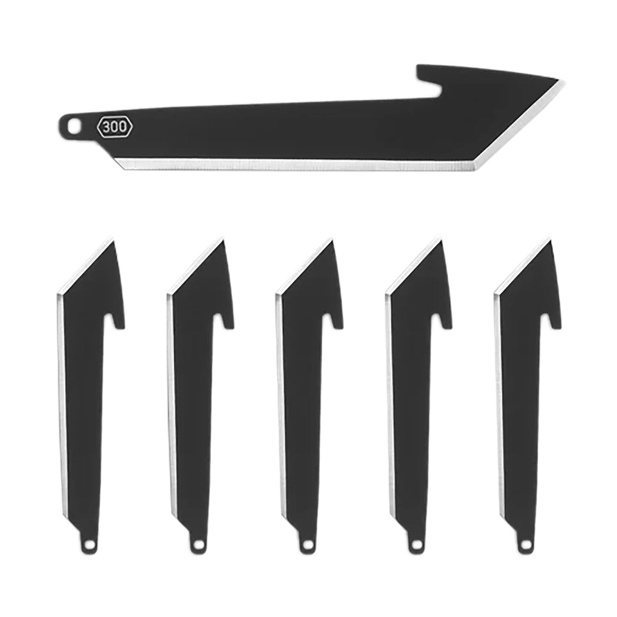 Outdoor Edge RazorPro 3" Tanto Plain Black Oxide 420J2 SS Blade, 6-Blade Pack