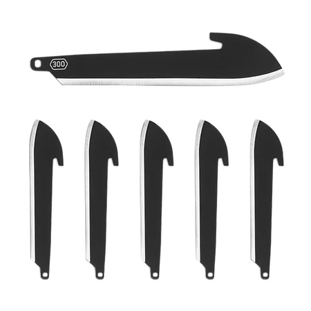 Outdoor Edge RazorPro 3" Sheepsfoot Plain Black Oxide 420J2 SS Blade, 6-Blade Pack