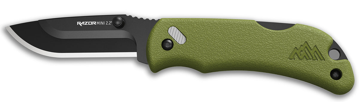 Outdoor Edge RazorMini 2.20" Folding Plain 420J2 SS Blade, OD Green ABS Polymer Handle