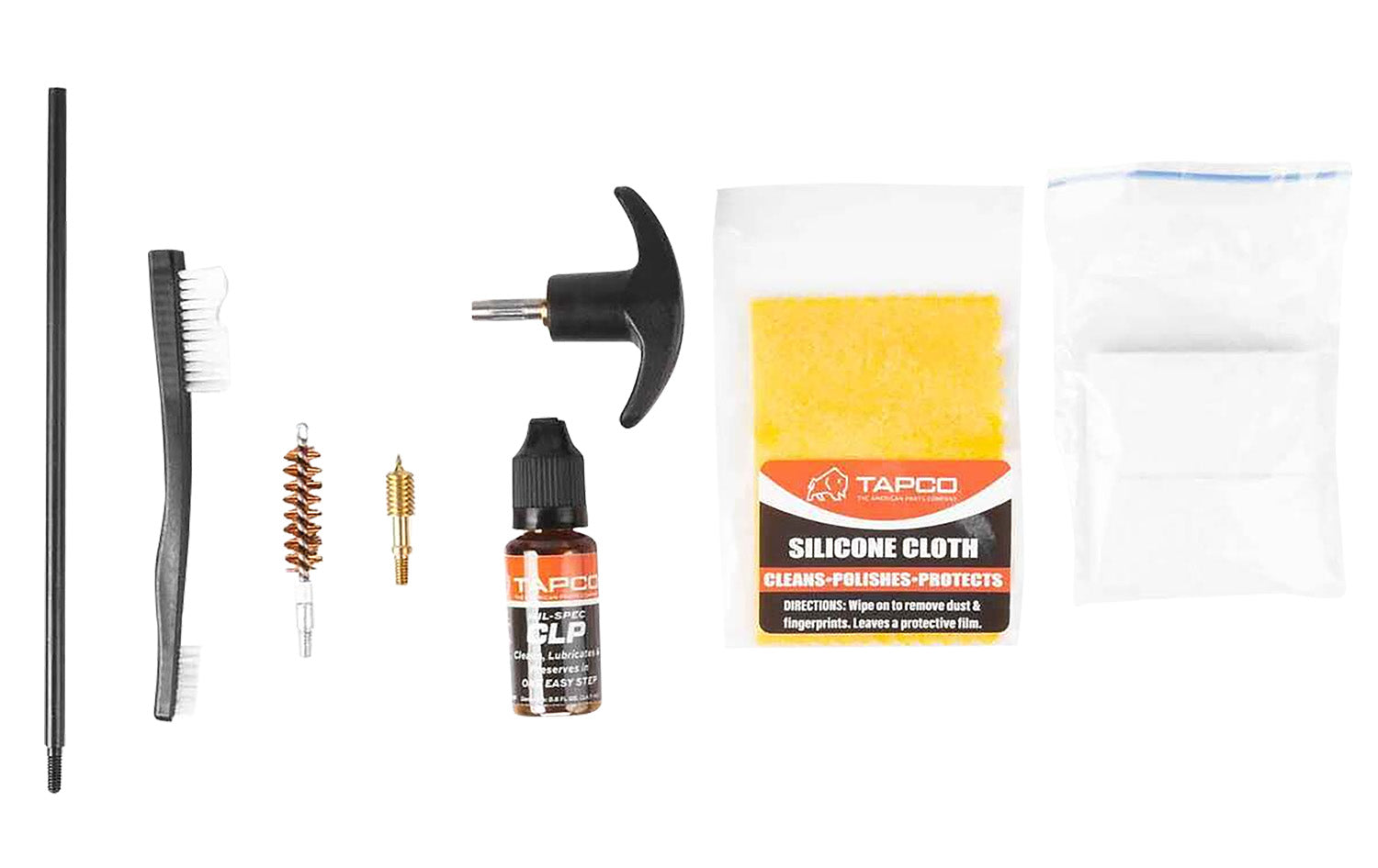 Tapco TAP22080 Handgun Cleaning Kit for 38 357 and 9mm Black