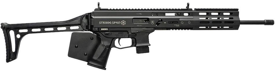 Grand Power 810091158166 Stribog SP9A3 *CA Compliant 9mm Luger 10+1 16" Black