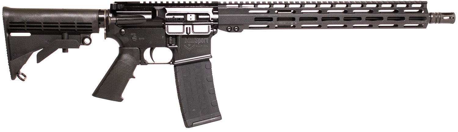 ATI ATIG15MS300ML13 MilSport 300 Blackout 30+1 16" Black Threaded Barrel, Matte Black Picatinny Rail Receiver, 13" M-LOK Handguard, Black 6 Position Rogers Super-Stoc, Black Polymer Grip