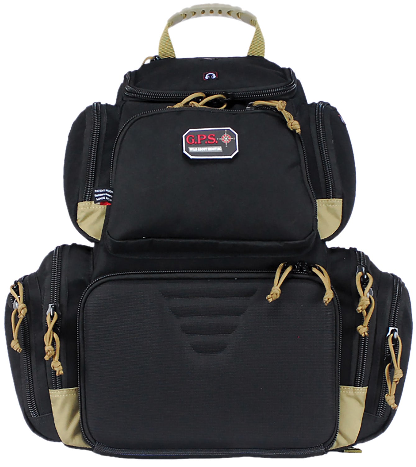 GPS Bags GPS1711BPBT Handgunner Backpack 1000D Nylon Black/Tan Holds 4 Handguns