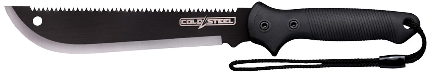 Cold Steel Axis Machete 11" Carbon Steel Dual-Edge Blade, Black Textured Rubber Handle, 18" OAL with Sheath