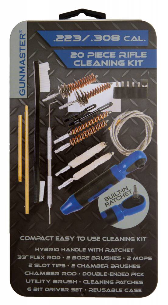DAC GunMaster Slim Line 20-Piece .223/.308 Universal Cleaning Kit with Ratchet