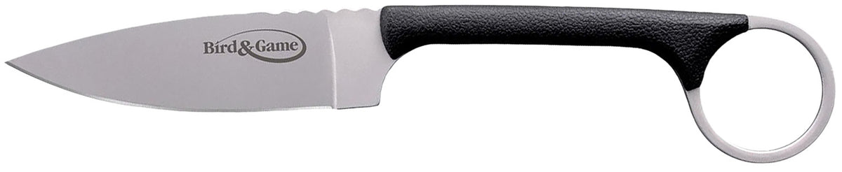 Cold Steel Bird & Game 3.50" Fixed Drop Point AUS-8A SS Blade, Black Textured Polymer Handle with Sheath