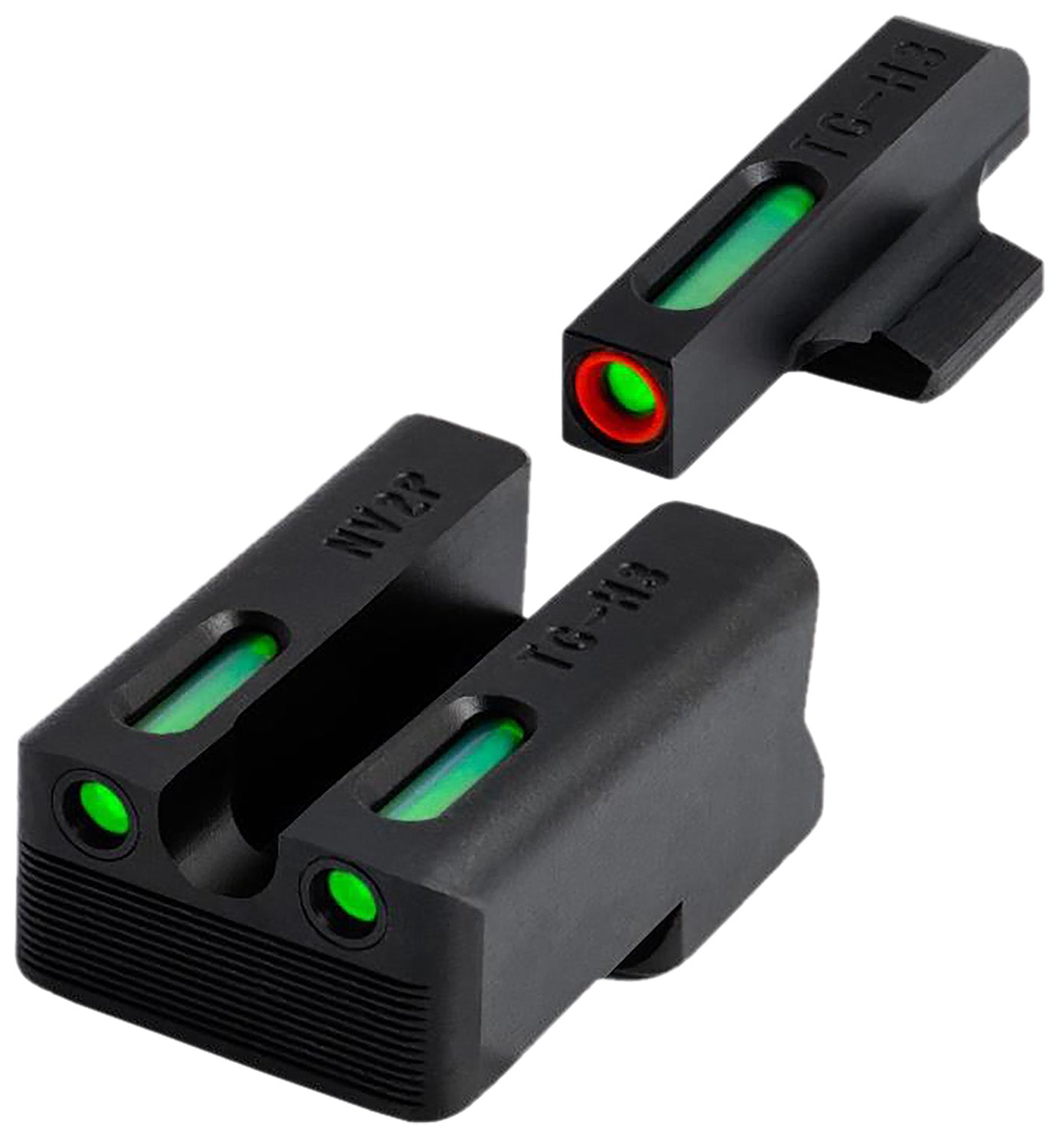 TruGlo TG13NV2PC TFX Pro Tritium Fiber Optic Front Orange Outline/Rear Sight Set Green