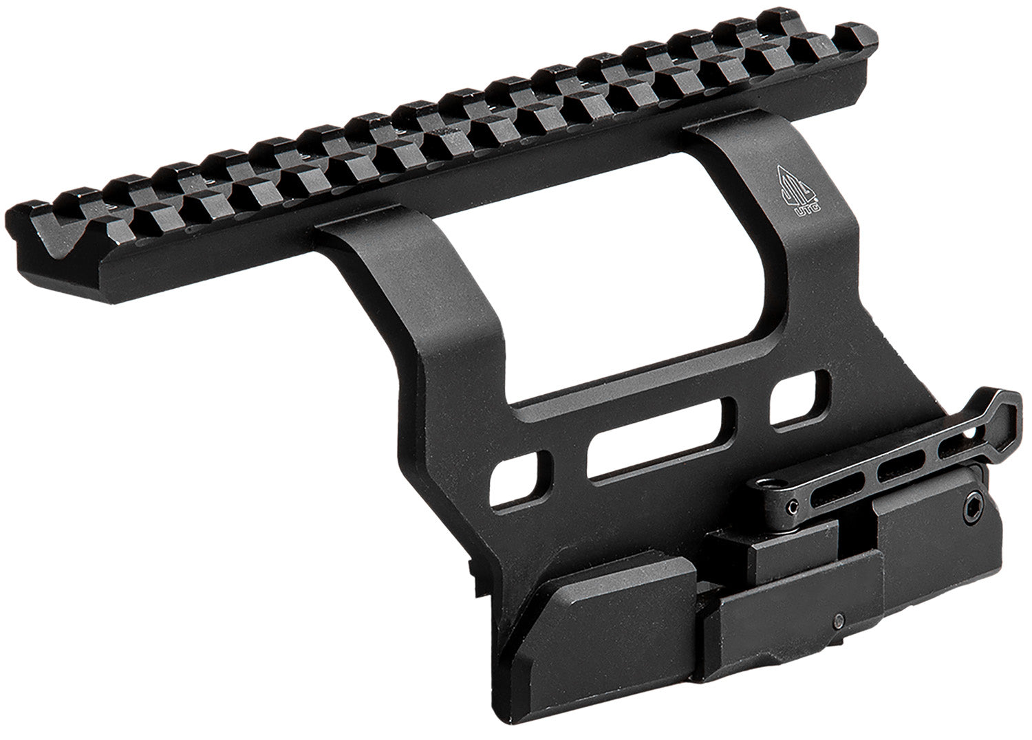 Leapers MTUAK01 Quick-Detach AK Side Mount 6.69" Matte Black Anodized Aluminum
