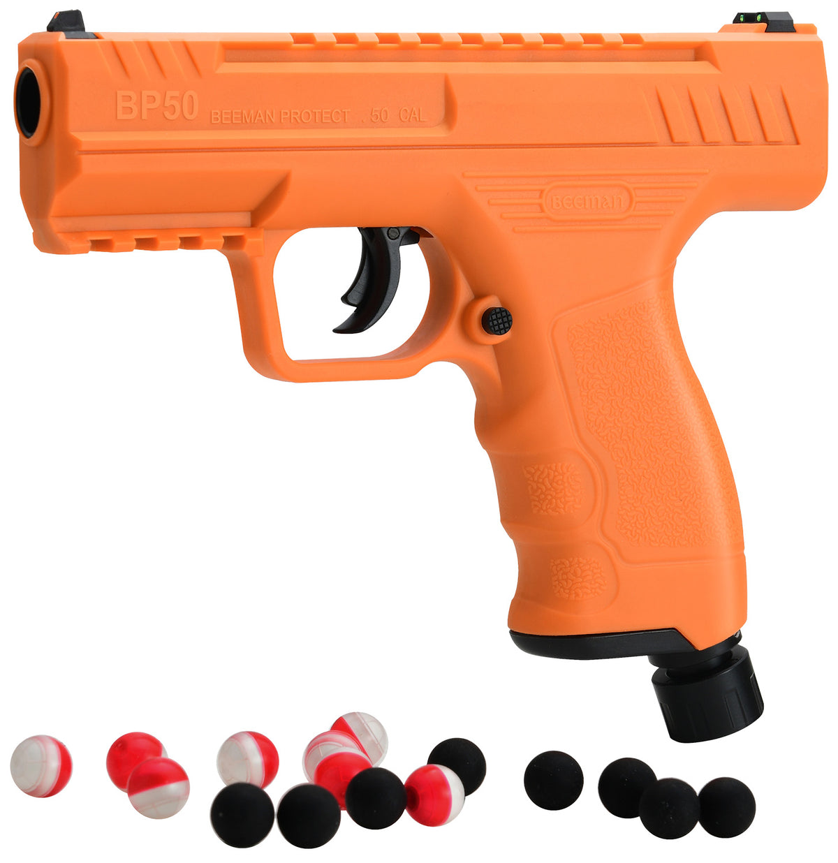 Beeman 6053 CO2 Projectile Launcher Combo Orange 50 Cal with 8 Pepper Balls and 8 Steel Balls