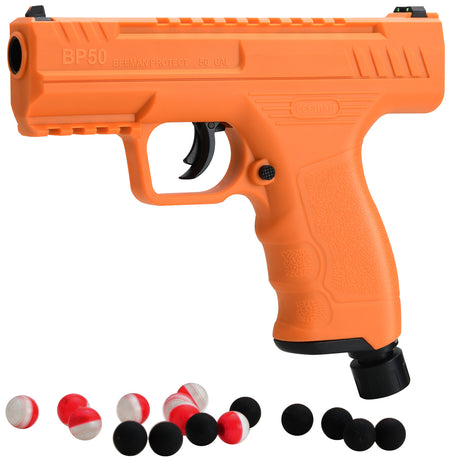 Beeman 6053 CO2 Projectile Launcher Combo Orange 50 Cal with 8 Pepper Balls and 8 Steel Balls