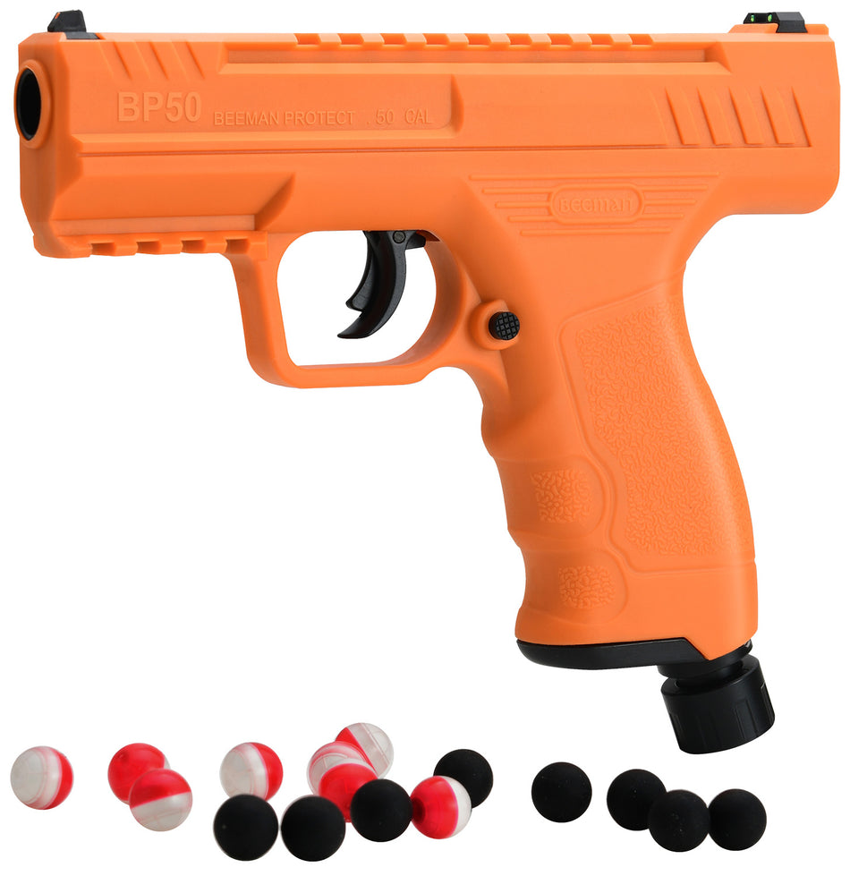 Beeman 6053 CO2 Projectile Launcher Combo Orange 50 Cal with 8 Pepper Balls and 8 Steel Balls