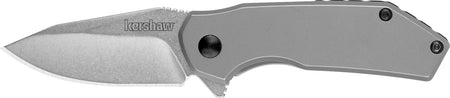 Kershaw 1375 Valve EDC 2.25" Folding Knife Drop Point Stonewashed 4Cr14 Blade, Bead Blasted Stainless Steel Handle