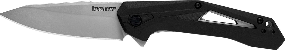 Kershaw 1385 Airlock EDC 3" Folding Knife Drop Point Bead Blasted 5Cr13MoV Blade, Black GFN/SS Handle