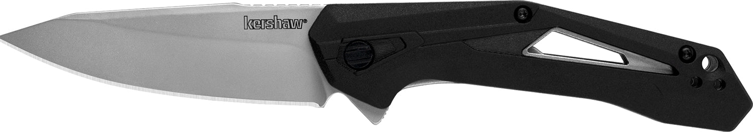 Kershaw 1385 Airlock EDC 3" Folding Knife Drop Point Bead Blasted 5Cr13MoV Blade, Black GFN/SS Handle