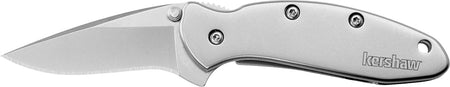 Kershaw 1600 Chive EDC 1.90" Folding Knife Drop Point Bead Blasted 420HC Blade, Bead Blasted Stainless Steel Handle