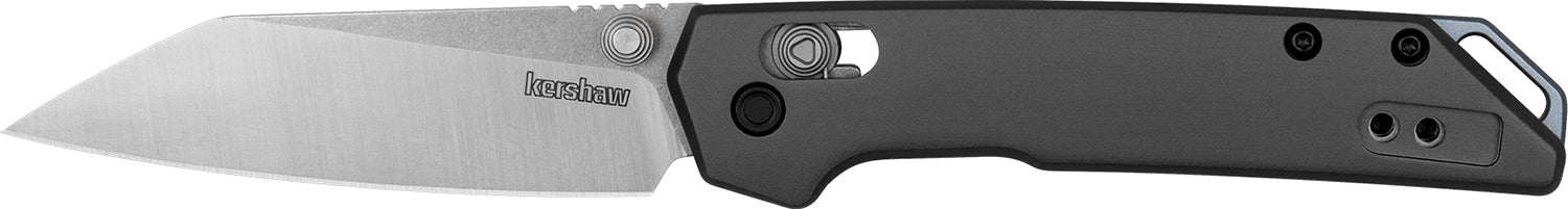 Kershaw 2051R Iridium Mini 3" Folding Knife Reverse Tanto Stonewashed D2 Steel Blade, Gray Anodized Aluminum Handle