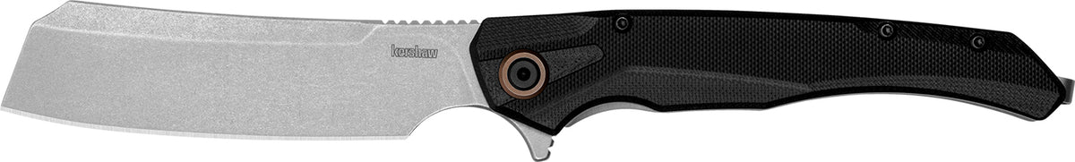 Kershaw 2078 Strata 4" Folding Cleaver Stonewashed D2 Steel Blade, Black G10/SS Handle