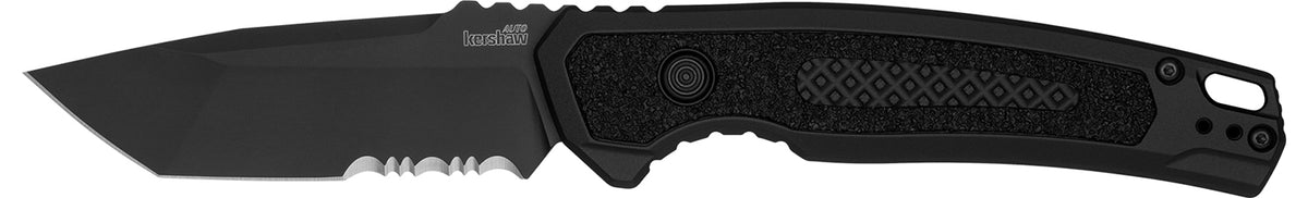 Kershaw 7105 Launch 16 Automatic 3.45" Folding Tanto Black Cerakote CPM M4 Steel Blade, Black Cerakote Aluminum Handle