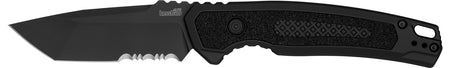 Kershaw 7105 Launch 16 Automatic 3.45" Folding Tanto Black Cerakote CPM M4 Steel Blade, Black Cerakote Aluminum Handle