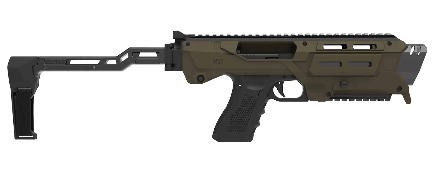 Meta Tactical MX1-PS-GR MX-1 Glock Gen 3/4/5 Conversion Kit OD Green Aluminum Chassis
