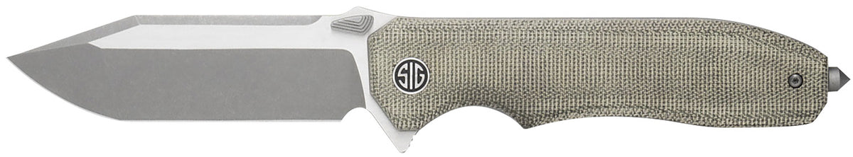 Sig Sauer Validus VA9GT 3.78" Folding Modified Tanto M390 Blade with Green Canvas Micarta Handle