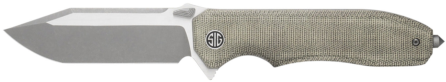 Sig Sauer Validus VA9GT 3.78" Folding Modified Tanto M390 Blade with Green Canvas Micarta Handle