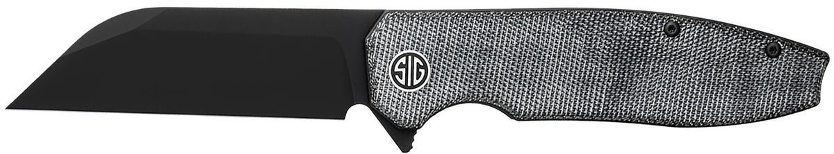 Sig Sauer Karak KA8BB 3.25" Folding Wharncliffe Black PVD Nitro-V Blade, Salt & Pepper Micarta Handle