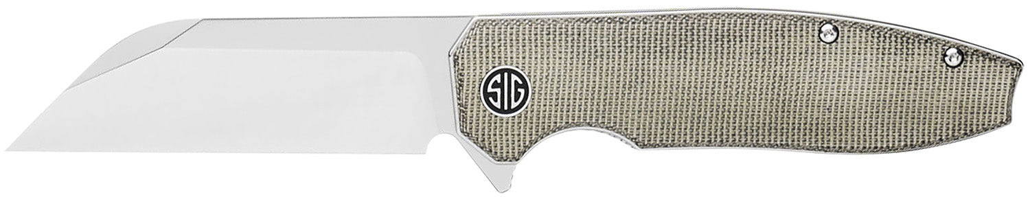 Sig Sauer Karak KA7SG 3.25" Folding Wharncliffe Black PVD Nitro-V Blade, Green Canvas Micarta Handle