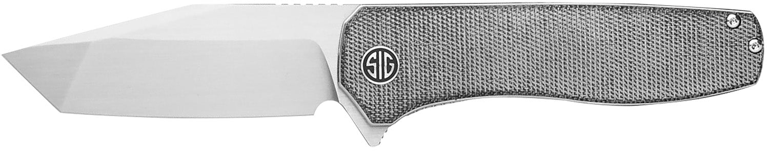 Sig Sauer Xiphos XI6SB 3.40" Folding Modified Tanto Satin Nitro-V Blade, Salt & Pepper Micarta Handle