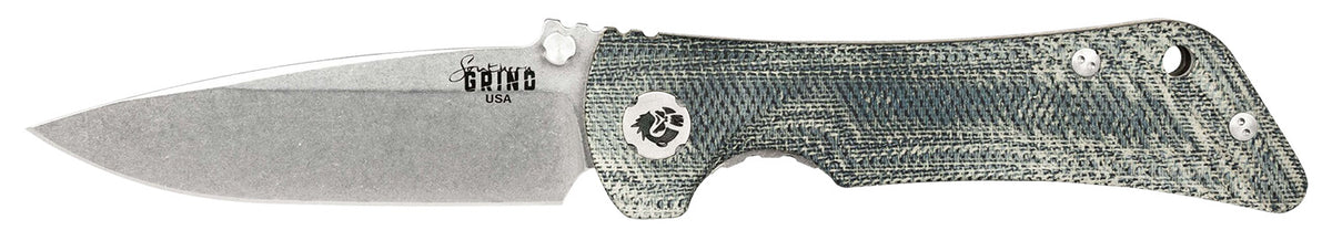 Southern Grind Spider Monkey 3.25" Folding Drop Point CPM MagnaCut Steel Blade, 4.19" Denim Micarta Handle