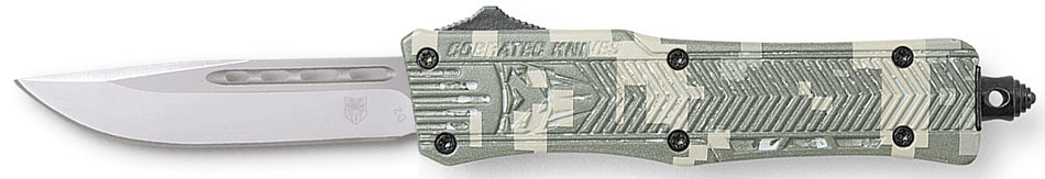 CobraTec CTK-1 Small OTF Knife 2.75" Drop Point D2 Blade Digital Camo Aluminum Handle