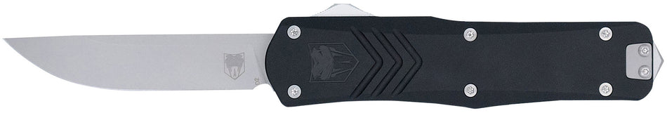 CobraTec FS-X Gen III Medium OTF Knife 3" Drop Point Stonewashed D2 Blade Black Aluminum Handle