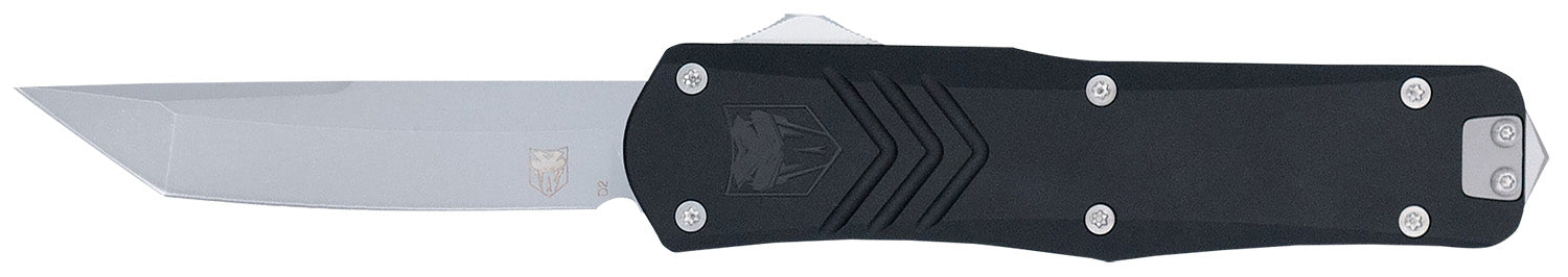 CobraTec FS-X Gen III Medium OTF Knife 3" Tanto Stonewashed D2 Blade Black Aluminum Handle