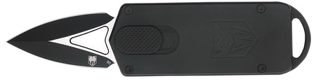 CobraTec ASP OTF Knife 1.94" Dagger Plain D2 Blade Black Aluminum Handle