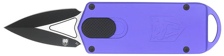 CobraTec ASP OTF Knife 1.94" Dagger Plain D2 Blade Purple Aluminum Handle