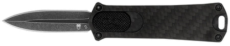 CobraTec 952 OTF Knife 1.75" Dagger Stonewashed D2 Blade Black Anodized Aluminum Handle