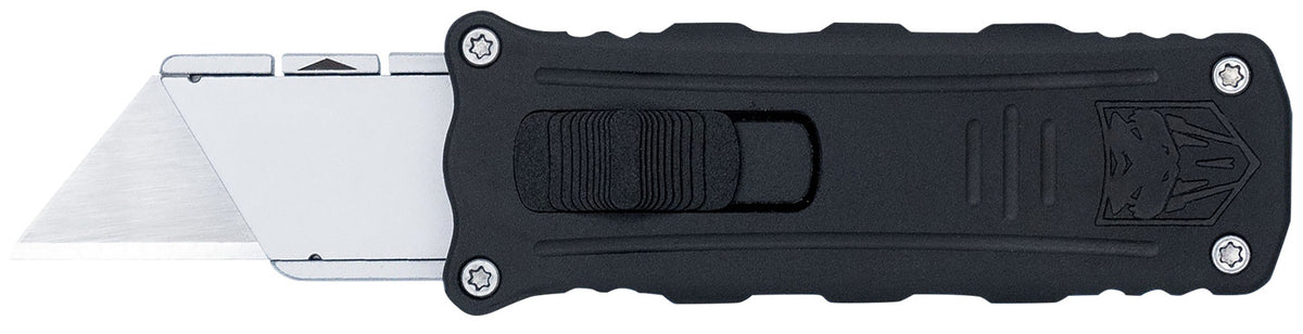 CobraTec CTOTFUKSBBLK Side Button Utility OTF Knife Interchangeable Aluminum Blade 3.38" Black Handle