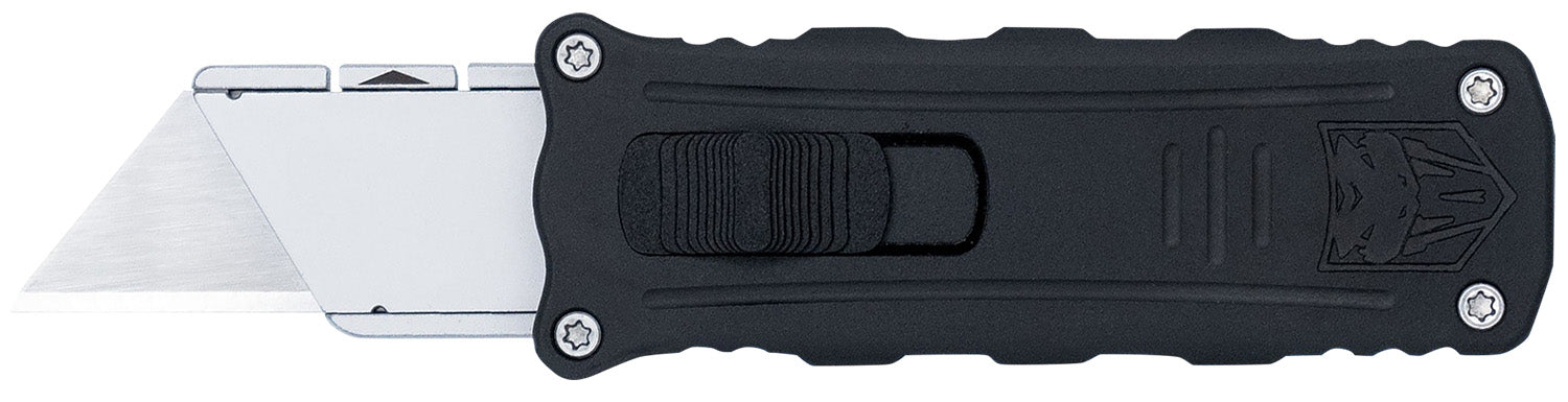 CobraTec CTOTFUKSBBLK Side Button Utility OTF Knife Interchangeable Aluminum Blade 3.38" Black Handle