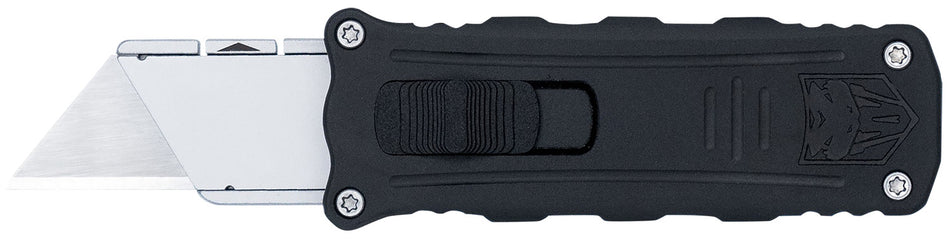 CobraTec CTOTFUKSBBLK Side Button Utility OTF Knife Interchangeable Aluminum Blade 3.38" Black Handle