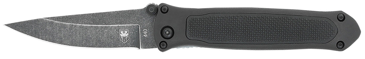 CobraTec BLKHRQS Quick Strike 3.25" Folding Drop Point Stonewashed 440 SS Blade 4.50" G10 Handle