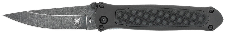 CobraTec BLKHRQS Quick Strike 3.25" Folding Drop Point Stonewashed 440 SS Blade 4.50" G10 Handle