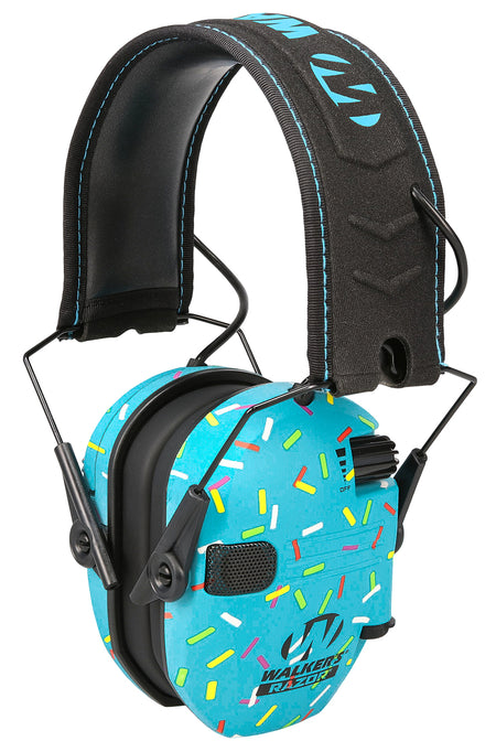 Walker's GWPFKDMSPRNKBL Passive Over the Head Earmuff Blue Sprinkles Youth